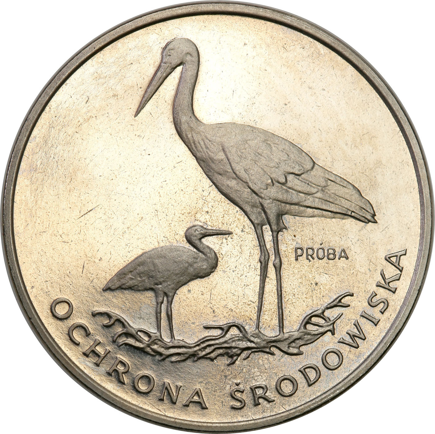 PRL. PRÓBA Nikiel 100 złotych 1982 - Bociany